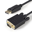 STARTECH 3ft (1m) DisplayPort to VGA Cable - Active DisplayPort to VGA Adapter Cable - 1080p Video - DP to VGA Monitor Cable - DP 1.2 to VGA Converter - Latching DP Connector (DP2VGAMM3B) (DP2VGAMM3B)