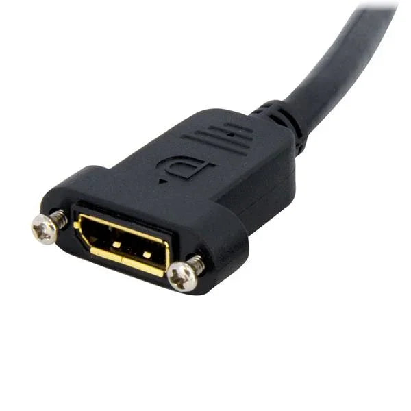 STARTECH 3ft (1m) Panel Mount DisplayPort Cable - 4K x 2K - DisplayPort 1.2 Extension Cable Male to Female - DP Video Extender Cord with Panel Mount DP Connector - DP Monitor Cable (DPPNLFM3) (DPPNLFM3)