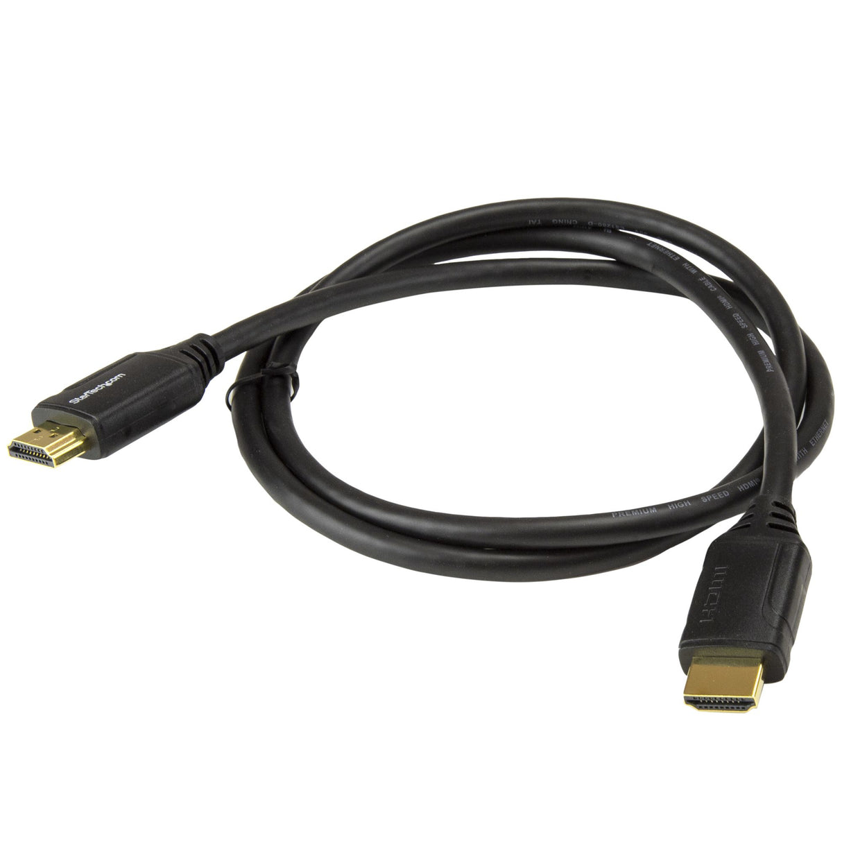 STARTECH 3ft (1m) Premium Certified HDMI 2.0 Cable with Ethernet - High Speed Ultra HD 4K 60Hz HDMI Cable HDR10 - HDMI Cord (Male|Male Connectors) - For UHD Monitors | TVs | Displays (HDMM1MP) (HDMM1MP)