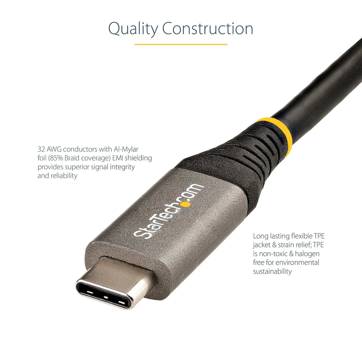 STARTECH 3ft (1m) USB C Cable 10Gbps - USB-IF Certified USB-C Cable - USB 3.2 Gen 2 Type-C Cable - 100W (5A) Power Delivery Charging | DP Alt Mode - USB C to C Cord - Charge & Sync (USB31CCV1M) (USB31CCV1M)