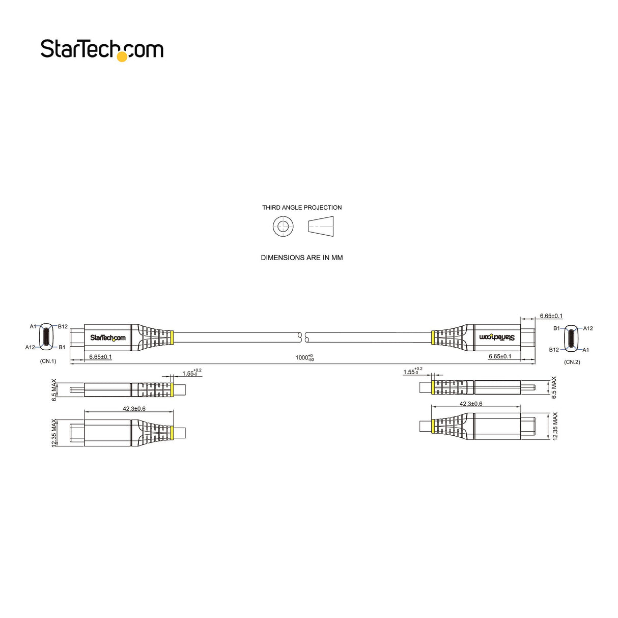 STARTECH 3ft (1m) USB C Cable 10Gbps - USB-IF Certified USB-C Cable - USB 3.2 Gen 2 Type-C Cable - 100W (5A) Power Delivery Charging | DP Alt Mode - USB C to C Cord - Charge & Sync (USB31CCV1M) (USB31CCV1M)