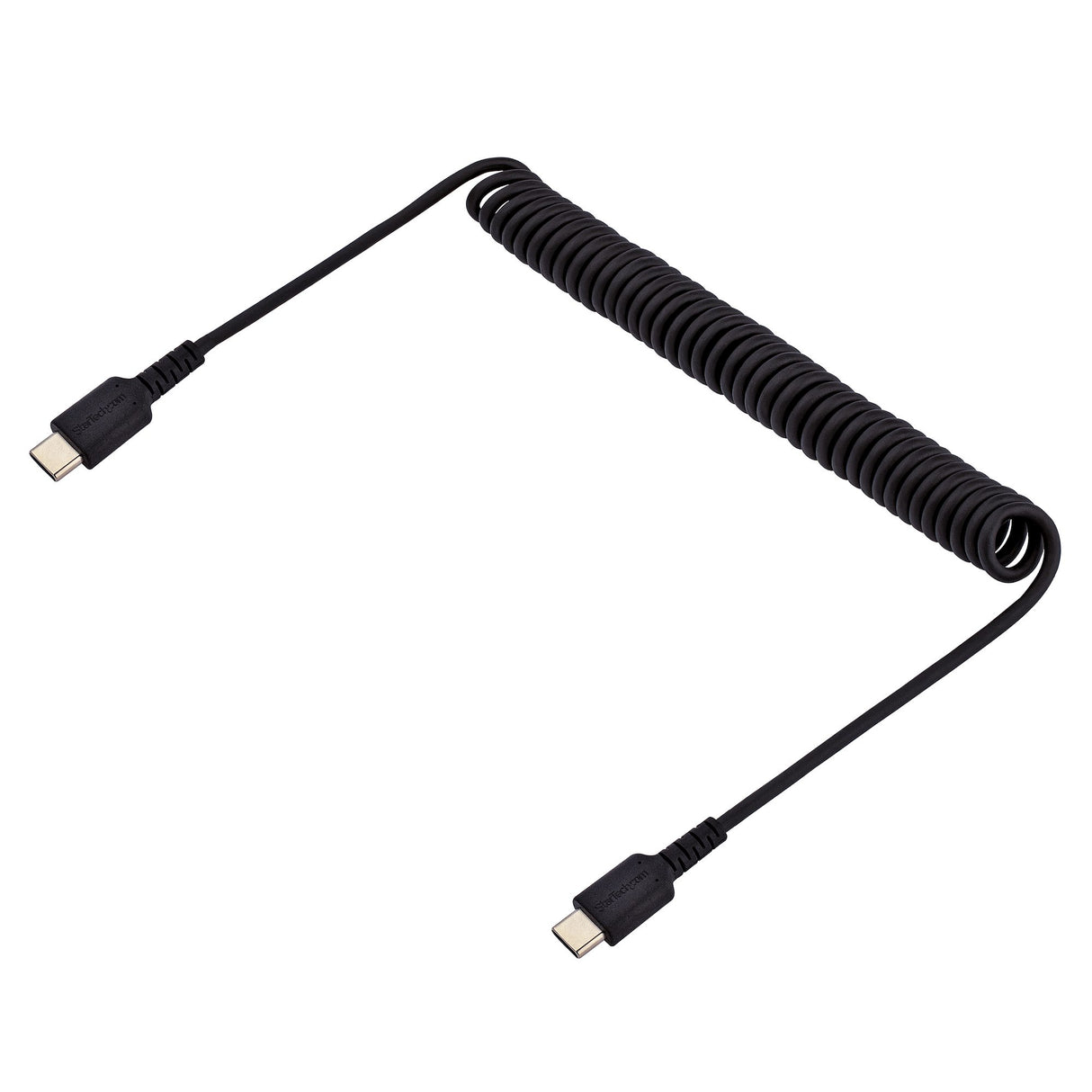 STARTECH 3ft (1m) USB C Charging Cable | Coiled Heavy Duty Fast Charge & Sync USB-C Cable | USB 2.0 Type-C Cable | Rugged Aramid Fiber | Durable Male to Male USB Cable | Black (R2CCC-1M-USB-CABLE) (R2CCC-1M-USB-CABLE)