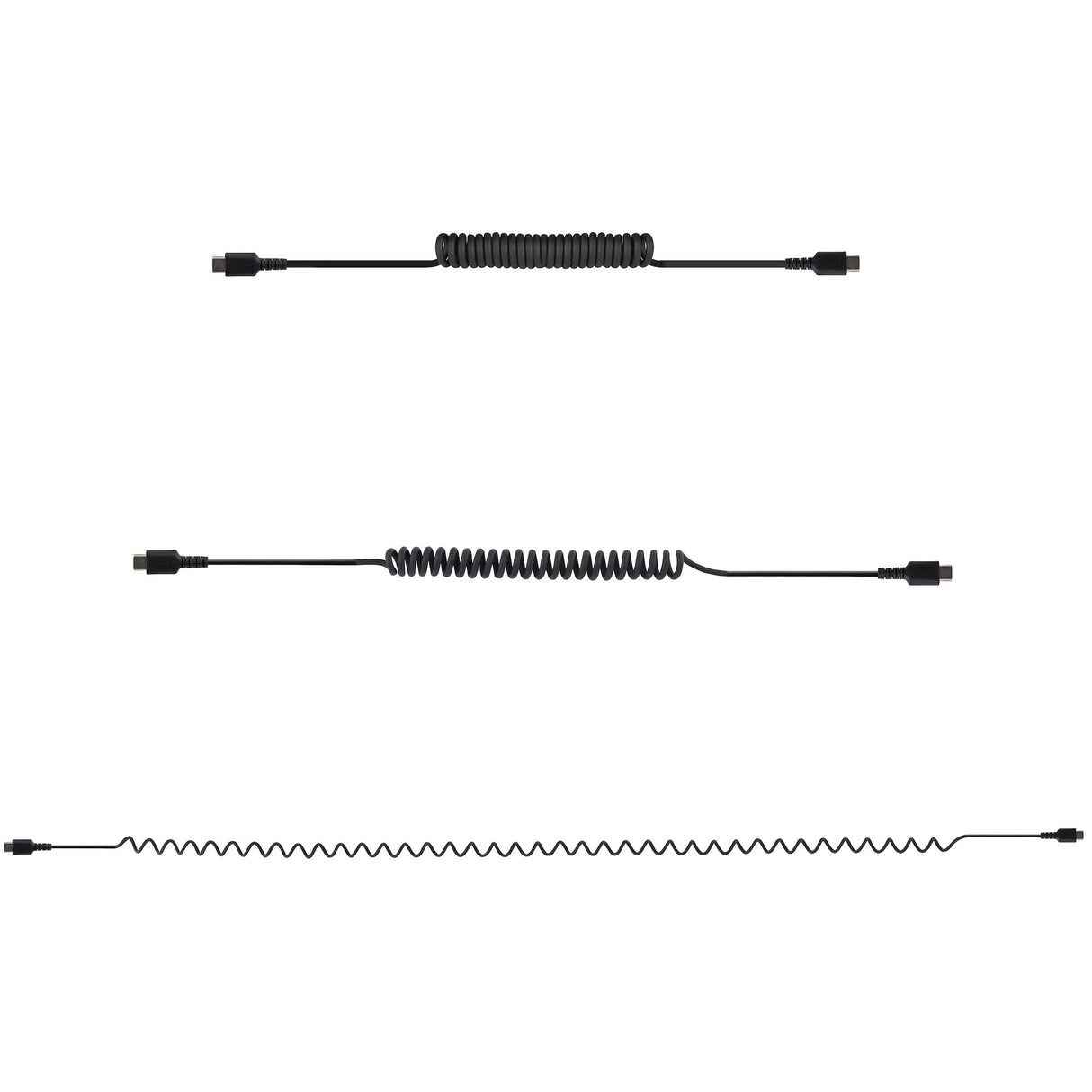 STARTECH 3ft (1m) USB C Charging Cable | Coiled Heavy Duty Fast Charge & Sync USB-C Cable | USB 2.0 Type-C Cable | Rugged Aramid Fiber | Durable Male to Male USB Cable | Black (R2CCC-1M-USB-CABLE) (R2CCC-1M-USB-CABLE)