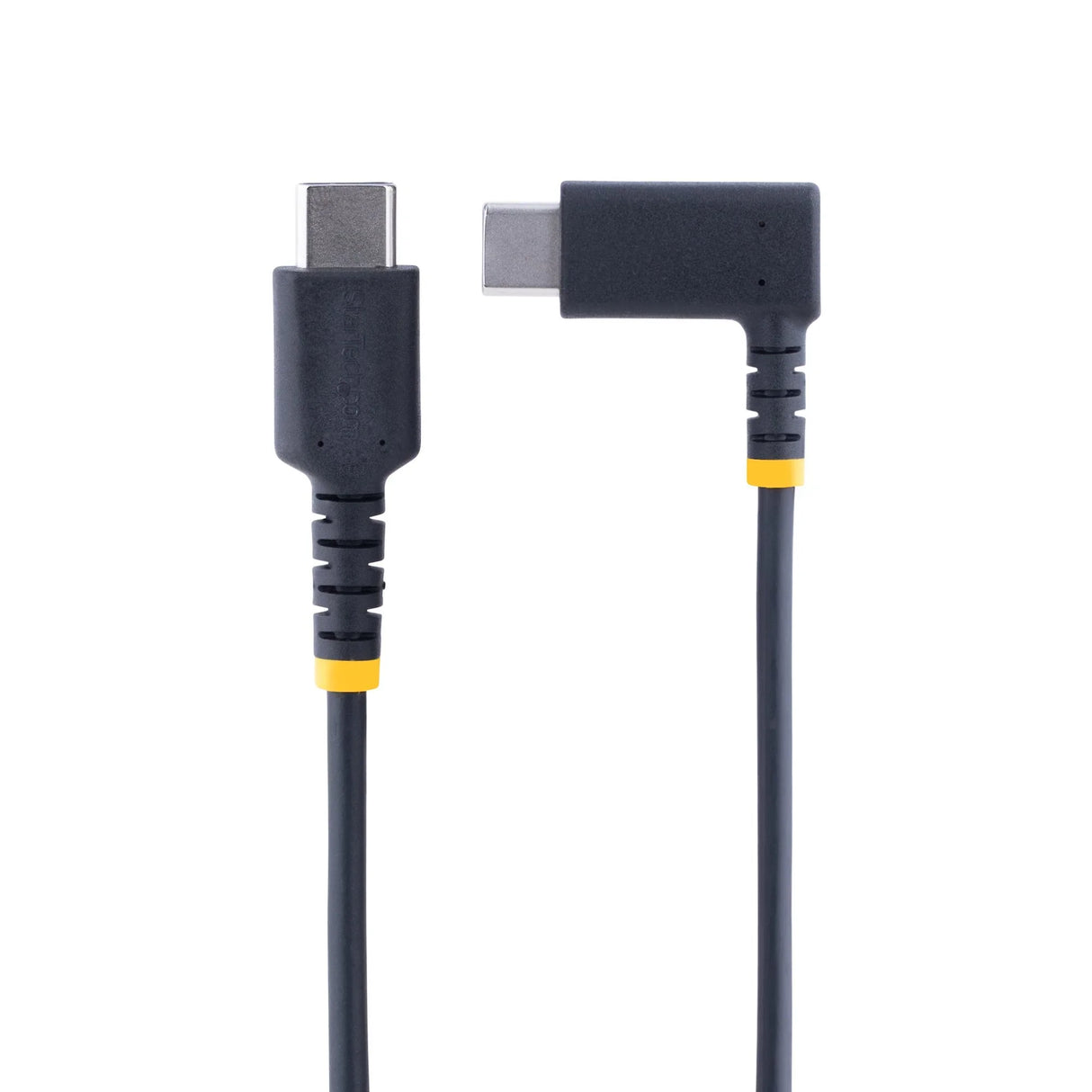 STARTECH 3ft (1m) USB C Charging Cable Right Angle - 60W PD 3A - Heavy Duty Fast Charge USB-C Cable - USB 2.0 Type-C - Rugged Aramid Fiber - USB Charging Cord (R2CCR-1M-USB-CABLE) (R2CCR-1M-USB-CABLE)