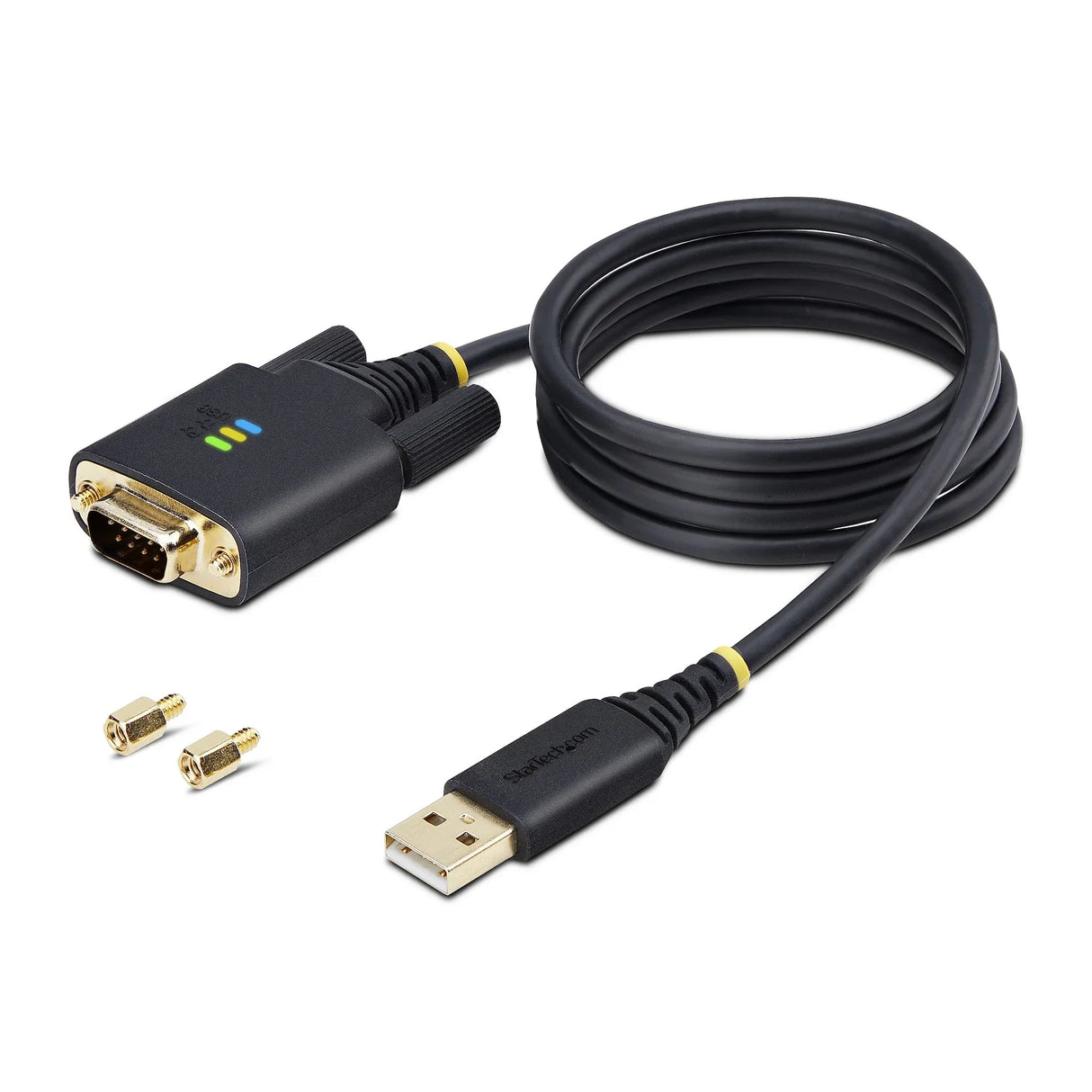 STARTECH 3ft (1m) USB to Serial Adapter Cable | COM Retention | FTDI | USB-A to DB9 RS232 | Interchangeable DB9 Screws|Nuts (1P3FFCB-USB-SERIAL)