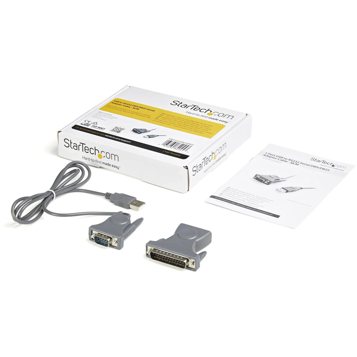 STARTECH 3ft (1m) USB to Serial Cable | DB9|DB25 RS232 to USB Converter | Prolific | USB to Serial Adapter for PLC|Printer|Scanner|Switch | USB to COM Port Adapter | Windows|Mac|Linux (ICUSB232DB25) (ICUSB232DB25)