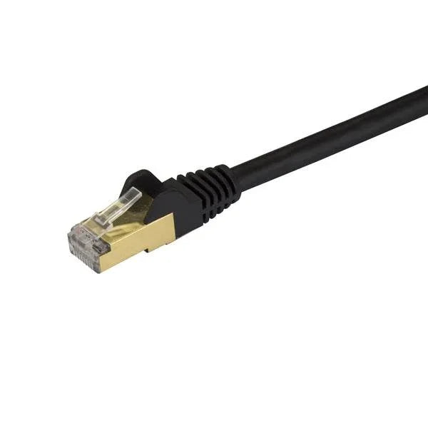 STARTECH 3ft CAT6a Ethernet Cable - 10 Gigabit Shielded Snagless RJ45 100W PoE Patch Cord - 10GbE STP Network Cable w|Strain Relief - Black Fluke Tested|Wiring is UL Certified|TIA (C6ASPAT3BK) (C6ASPAT3BK)