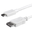 STARTECH 3ft|1m USB C to DisplayPort 1.2 Cable 4K 60Hz - USB-C to DisplayPort Adapter Cable HBR2 - USB Type-C DP Alt Mode to DP Monitor Video Cable - Works w| Thunderbolt 3 - White (CDP2DPMM1MW) (CDP2DPMM1MW)