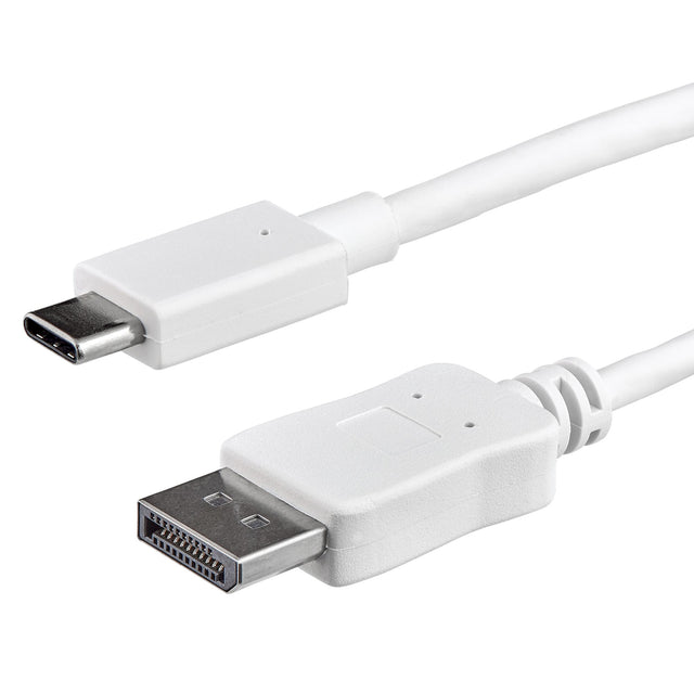 STARTECH 3ft|1m USB C to DisplayPort 1.2 Cable 4K 60Hz - USB-C to DisplayPort Adapter Cable HBR2 - USB Type-C DP Alt Mode to DP Monitor Video Cable - Works w| Thunderbolt 3 - White (CDP2DPMM1MW) (CDP2DPMM1MW)