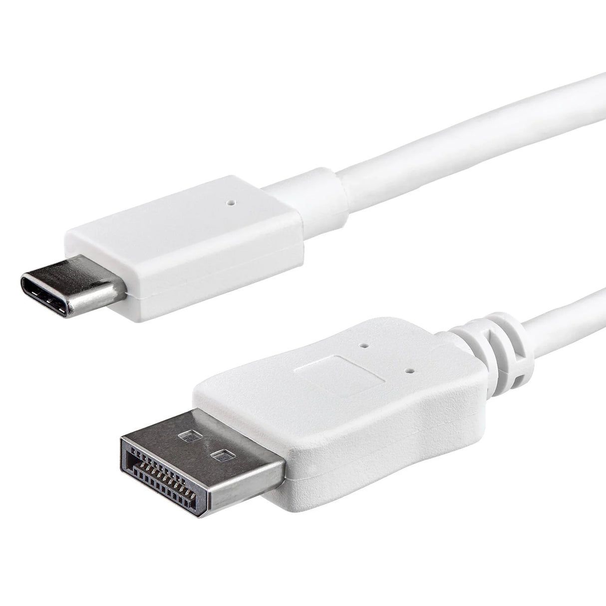 STARTECH 3ft|1m USB C to DisplayPort 1.2 Cable 4K 60Hz - USB-C to DisplayPort Adapter Cable HBR2 - USB Type-C DP Alt Mode to DP Monitor Video Cable - Works w| Thunderbolt 3 - White (CDP2DPMM1MW) (CDP2DPMM1MW)