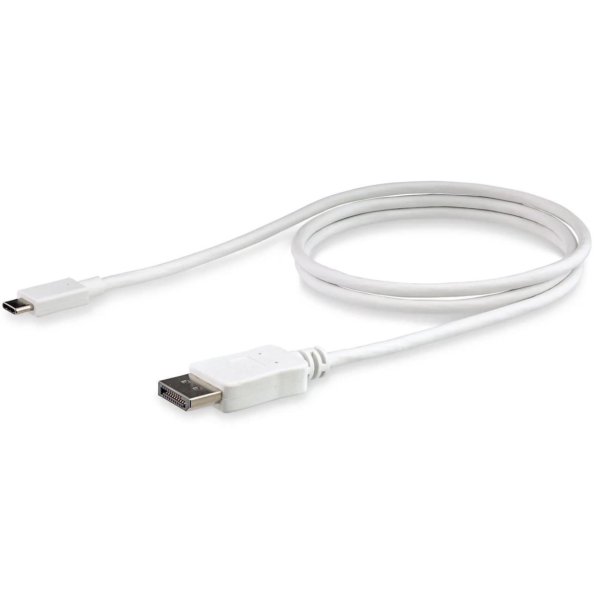 STARTECH 3ft|1m USB C to DisplayPort 1.2 Cable 4K 60Hz - USB-C to DisplayPort Adapter Cable HBR2 - USB Type-C DP Alt Mode to DP Monitor Video Cable - Works w| Thunderbolt 3 - White (CDP2DPMM1MW) (CDP2DPMM1MW)