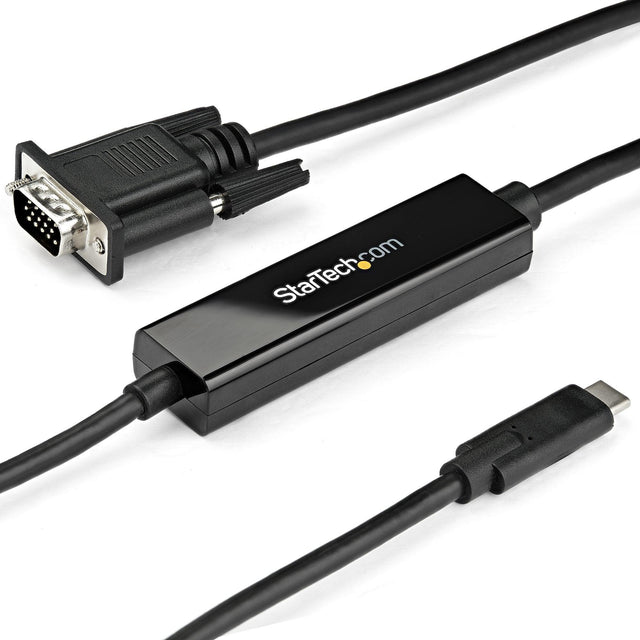 STARTECH 3ft|1m USB C to VGA Cable - 1920x1200|1080p USB Type C to VGA Video Active Adapter Cable - Thunderbolt 3 Compatible - Laptop to VGA Monitor|Projector - DP Alt Mode HBR2 (CDP2VGAMM1MB) (CDP2VGAMM1MB)