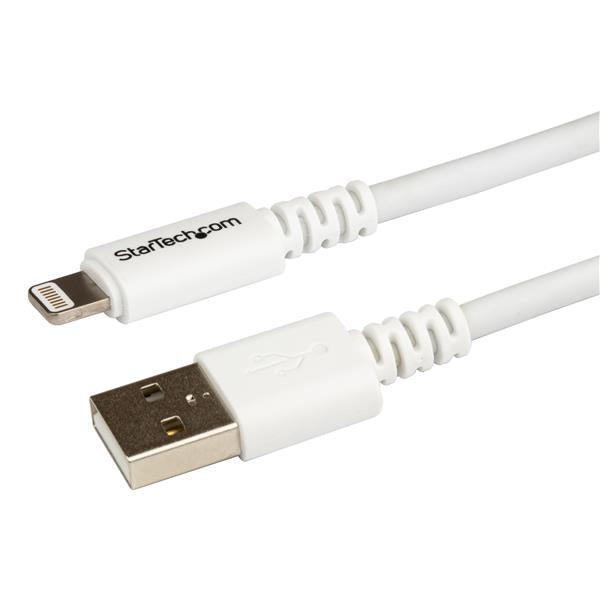 STARTECH 3m (10ft) Long White Apple 8-pin Lightning Connector to USB Cable for iPhone | iPod | iPad - Charge and Sync Cable (USBLT3MW) (USBLT3MW)