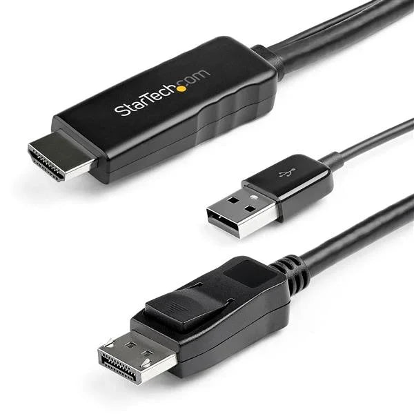 STARTECH 3m HDMI to DisplayPort Adapter Cable with USB Power - 4K 30Hz Active HDMI 1.4 to DP 1.2 Converter (HD2DPMM3M) (HD2DPMM3M)