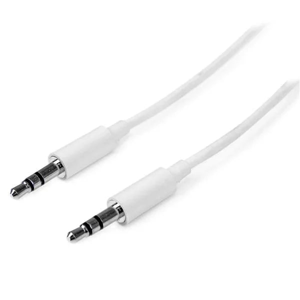 STARTECH 3m White Slim 3.5mm Stereo Audio Cable - 3.5mm Audio Aux Stereo - Male to Male Headphone Cable - 2x 3.5mm Mini Jack (M) White (MU3MMMSWH)