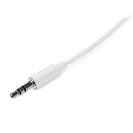 STARTECH 3m White Slim 3.5mm Stereo Audio Cable - 3.5mm Audio Aux Stereo - Male to Male Headphone Cable - 2x 3.5mm Mini Jack (M) White (MU3MMMSWH)