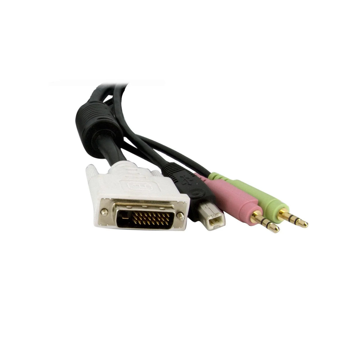 STARTECH 4-in-1 Cable for KVMs with Dual Link DVI and USB - Audio & Microphone Cables Built-in - 6ft (2m) (DVID4N1USB6) (DVID4N1USB6)