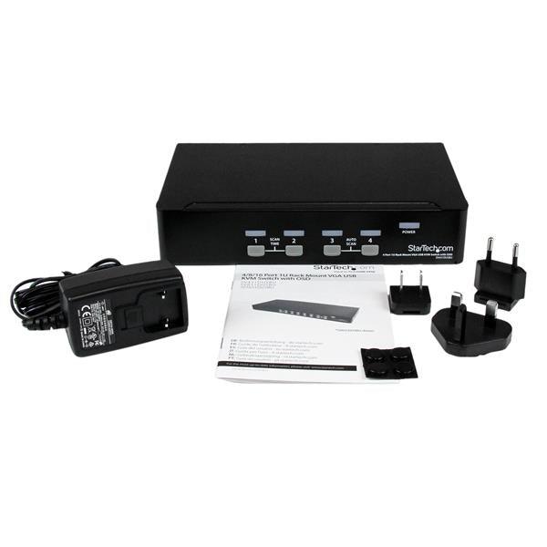STARTECH 4 Port 1U Rackmount USB KVM Switch with OSD (SV431DUSBU)
