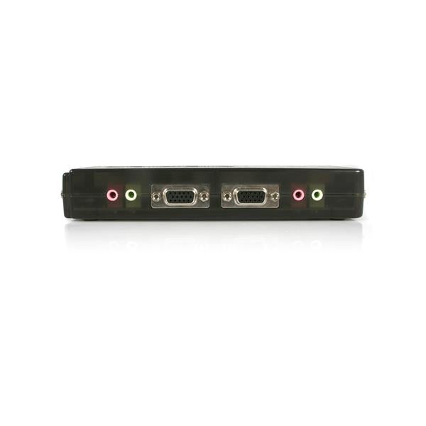 STARTECH 4 Port Black USB KVM Switch Kit with Cables and Audio - desktop KVM Switch - VGA KVM Switch - USB KVM Switch 4 Port (SV411KUSB)