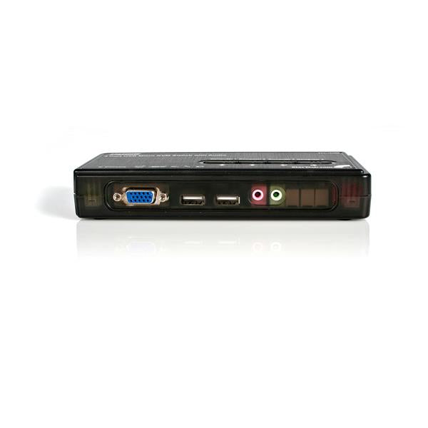 STARTECH 4 Port Black USB KVM Switch Kit with Cables and Audio - desktop KVM Switch - VGA KVM Switch - USB KVM Switch 4 Port (SV411KUSB)