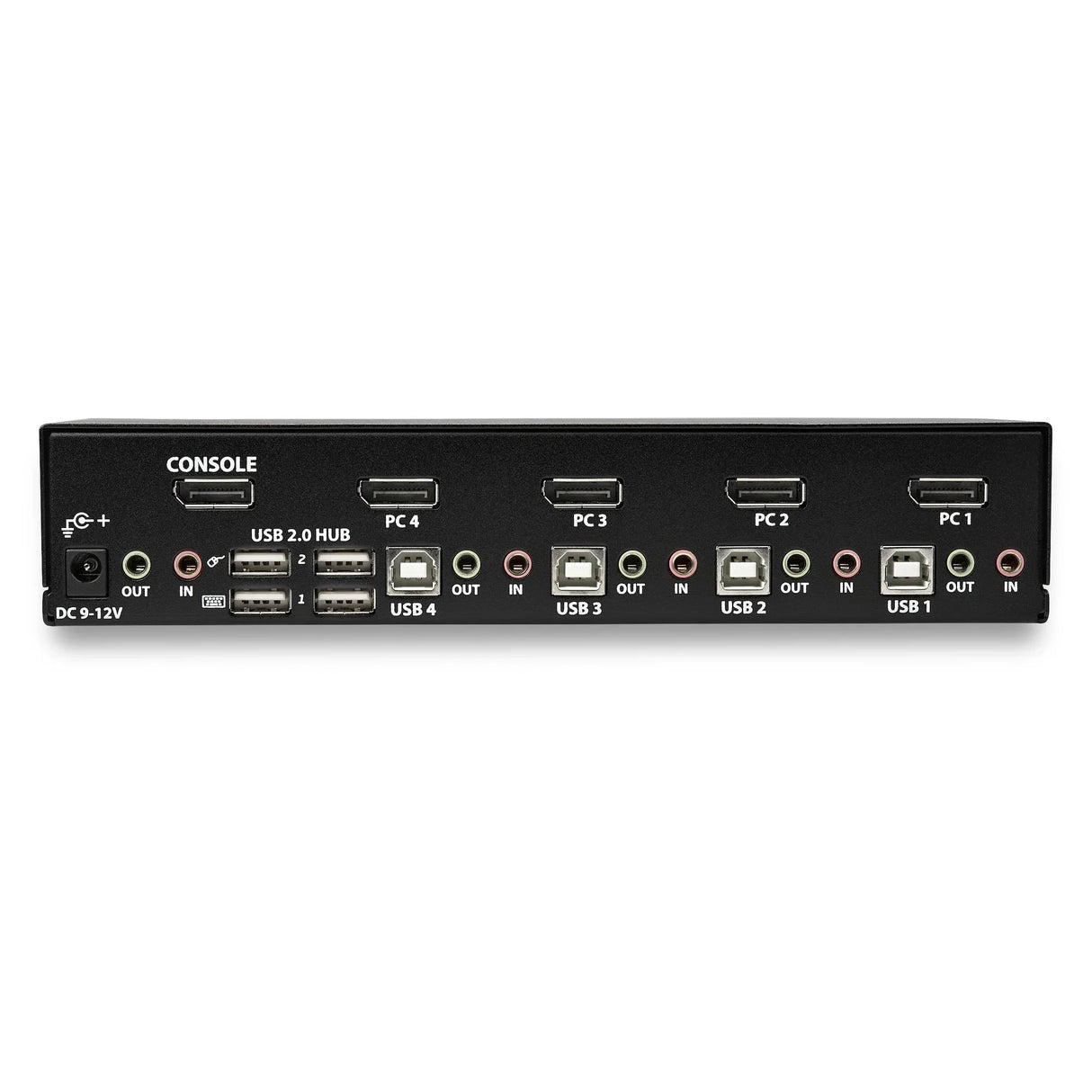 STARTECH 4 Port DisplayPort KVM Switch - 4K 60Hz - Single Display - Dual Port UHD DP 1.2 USB KVM Switch with Integrated USB 2.0 Hub & Audio - Dell | HP | Apple | Lenovo - TAA Compliant (SV431DPUA2) (SV431DPUA2)