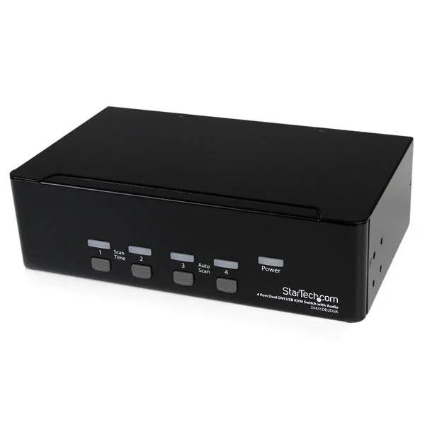 STARTECH 4 Port Dual DVI USB KVM Switch with Audio & USB 2.0 Hub (SV431DD2DUA)