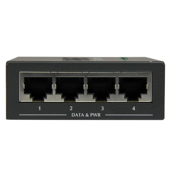 STARTECH 4 Port Gigabit Midspan - PoE+ Injector - 802.3at and 802.3af - Wall-mountable Power over Ethernet Midspan (POEINJ4G)
