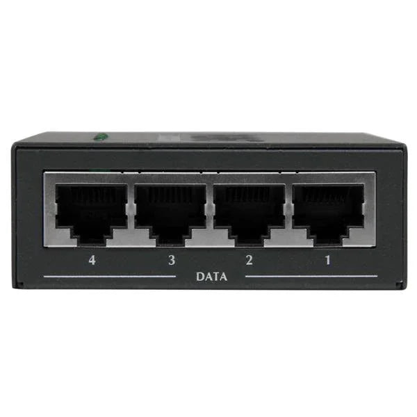 STARTECH 4 Port Gigabit Midspan - PoE+ Injector - 802.3at and 802.3af - Wall-mountable Power over Ethernet Midspan (POEINJ4G)