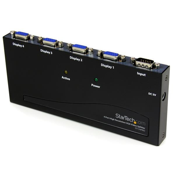 STARTECH 4 Port High Resolution VGA Video Splitter - 350 MHz (ST124PRO)