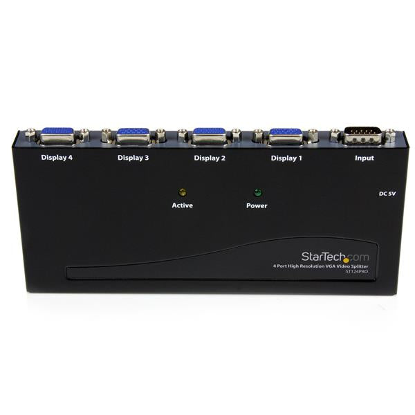 STARTECH 4 Port High Resolution VGA Video Splitter - 350 MHz (ST124PRO)
