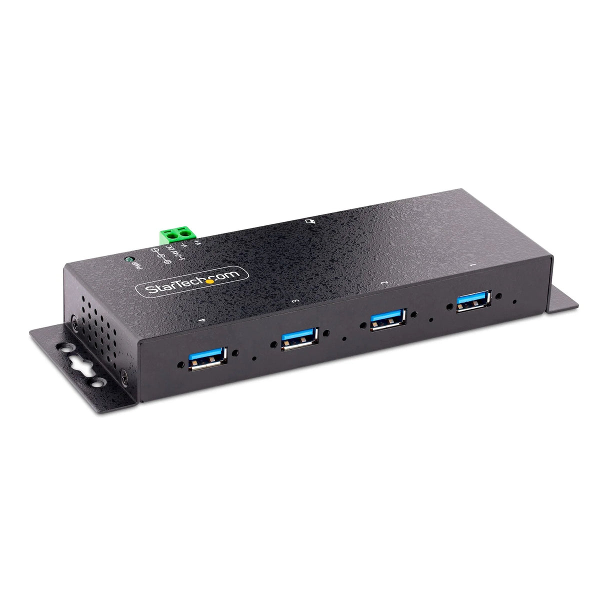 STARTECH 4-Port Industrial USB 3.0 5Gbps Hub - Rugged USB Hub w| ESD and Surge Protection - DIN|Wall|Desk Mountable USB-A Hub - USB Expander w|Locking Ports | Heavy Duty (5G4AINDNP-USB-A-HUB) (5G4AINDNP-USB-A-HUB)