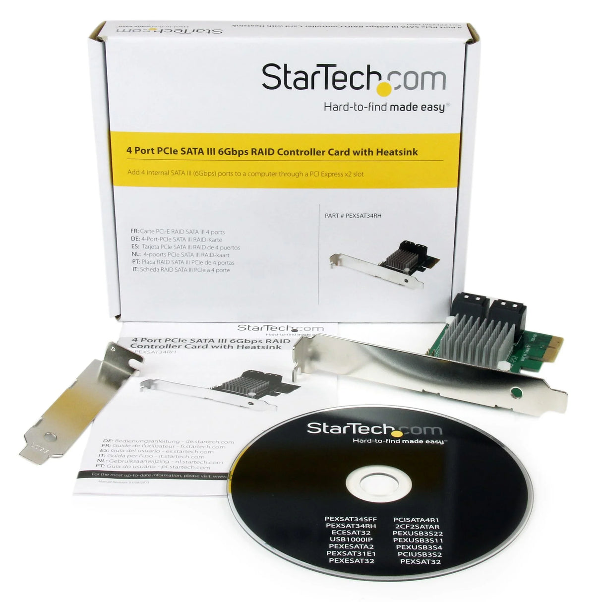 STARTECH 4 Port PCI Express 2.0 SATA III 6Gbps RAID Controller Card with HyperDuo SSD Tiering - PCIe SATA 3 Controller Adapter (PEXSAT34RH)