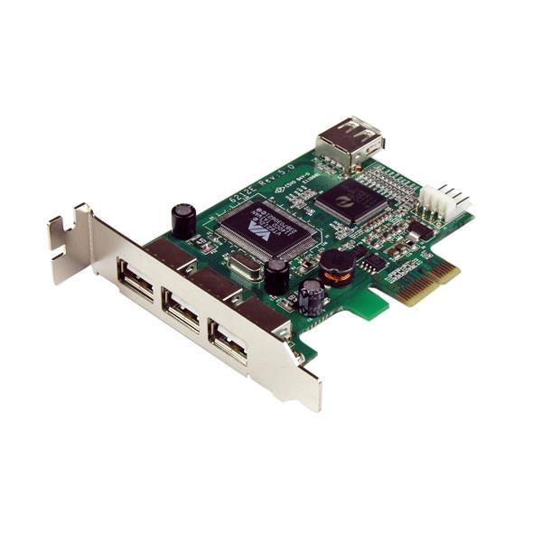 STARTECH 4 Port PCI Express Low Profile High Speed USB Card - PCIe USB 2.0 Card - PCI-E USB 2.0 Card (PEXUSB4DP)