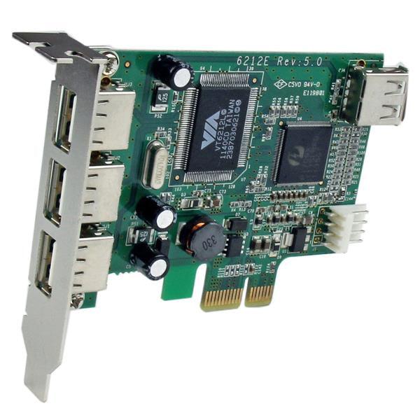 STARTECH 4 Port PCI Express Low Profile High Speed USB Card - PCIe USB 2.0 Card - PCI-E USB 2.0 Card (PEXUSB4DP)