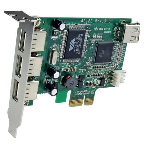 STARTECH 4 Port PCI Express Low Profile High Speed USB Card - PCIe USB 2.0 Card - PCI-E USB 2.0 Card (PEXUSB4DP)