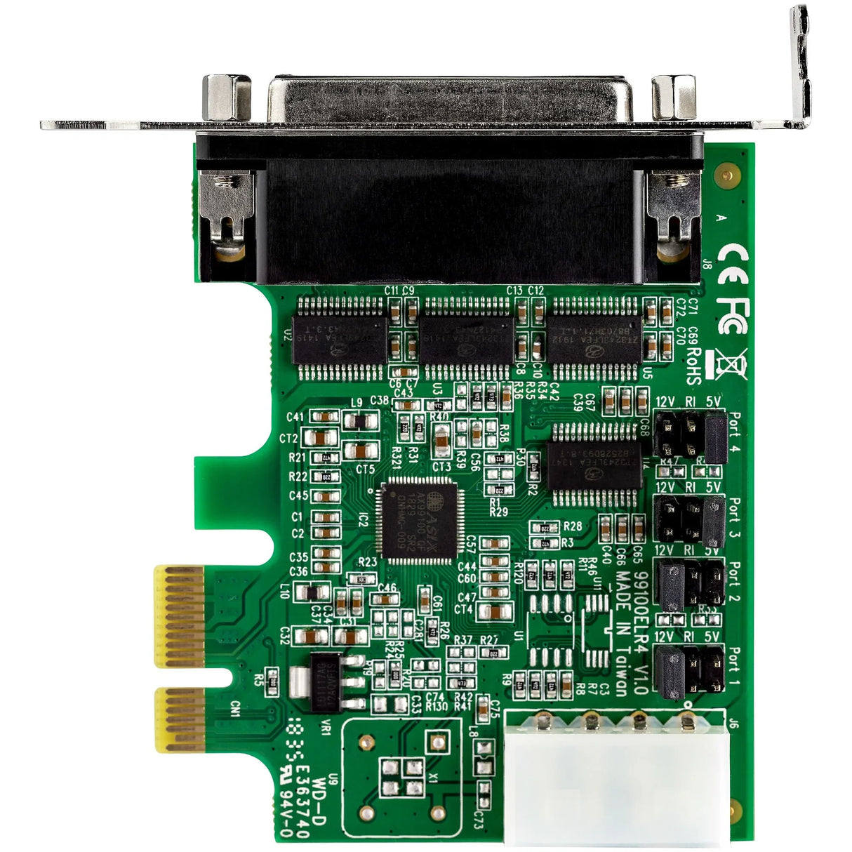 STARTECH 4-port PCI Express RS232 Serial Adapter Card - PCIe RS232 Serial Host Controller Card - PCIe to Serial DB9 - 16950 UART - Low Profile Expansion Card | Windows & Linux (PEX4S953LP) (PEX4S953LP)