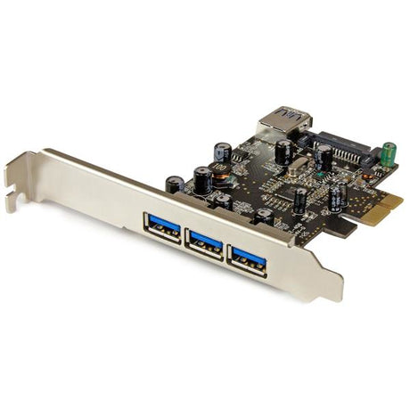 STARTECH 4 Port PCI Express USB 3.0 Card - 3 External and 1 Internal - Native OS Support in Windows 8 and 7 - Standard and Low-Profile (PEXUSB3S42)