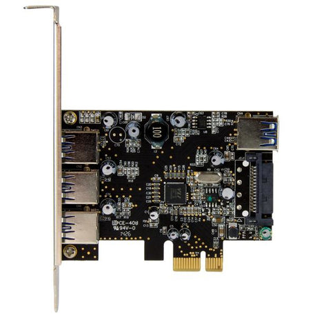 STARTECH 4 Port PCI Express USB 3.0 Card - 3 External and 1 Internal - Native OS Support in Windows 8 and 7 - Standard and Low-Profile (PEXUSB3S42)