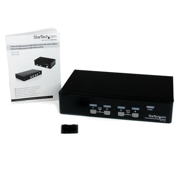 STARTECH 4 Port Professional VGA USB KVM Switch with Hub (SV431USB)