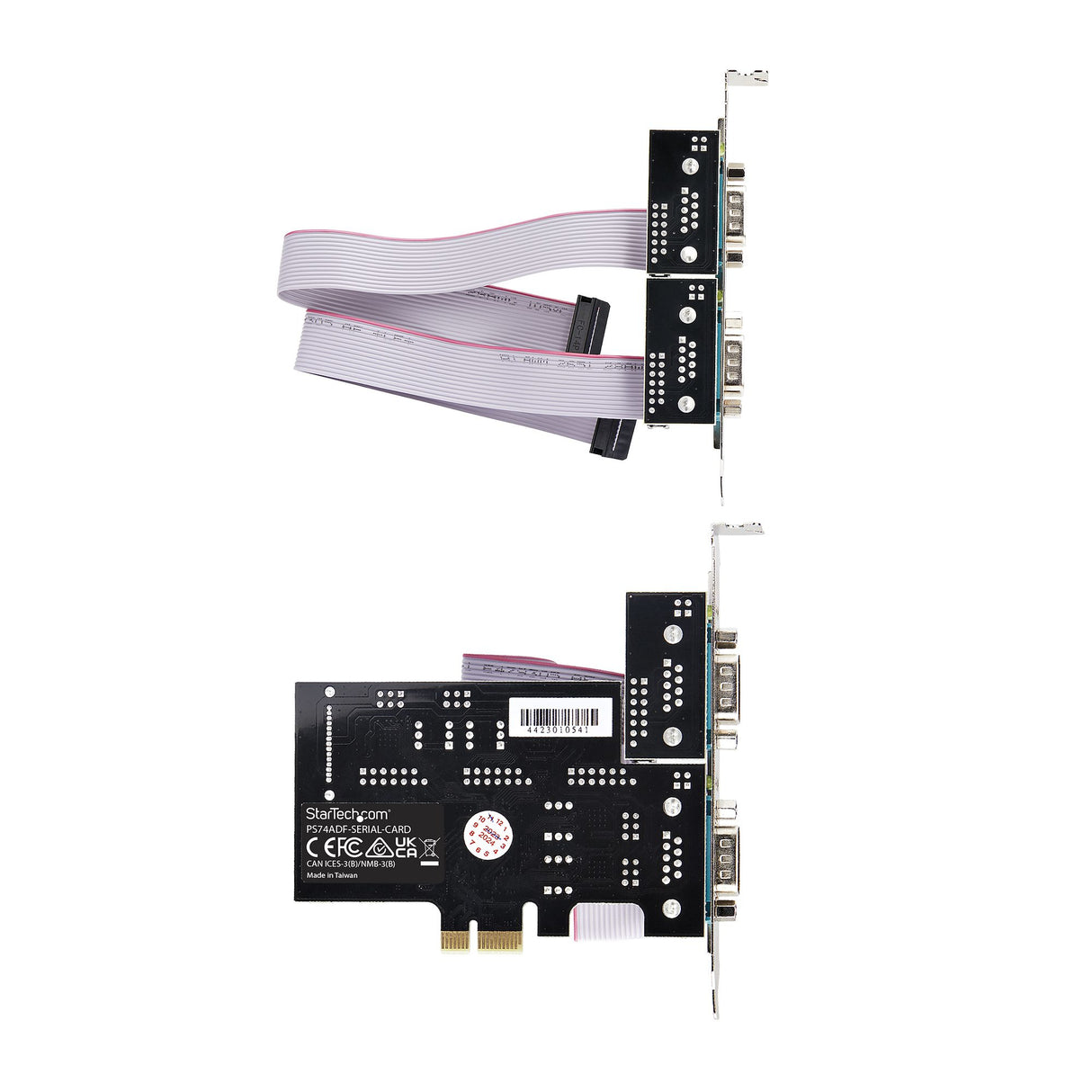 STARTECH 4-Port Serial PCIe Card | Quad-Port PCI Express to RS232|RS422|RS485 DB9 Serial Card | Standard|Low-Profile Brackets | 16C1050 UART | ESD Protection | Windows|Linux (PS74ADF-SERIAL-CARD) (PS74ADF-SERIAL-CARD)