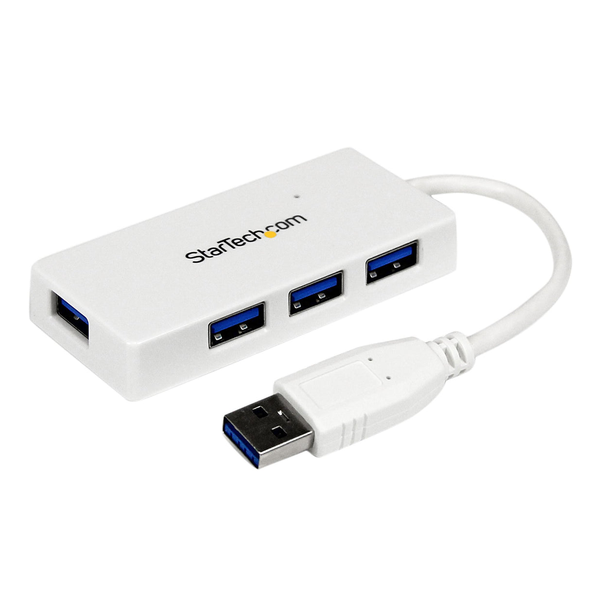 STARTECH 4 Port USB 3.0 Hub - Built-in Cable - Compact - SuperSpeed - White - USB Splitter - USB Port Expander - USB 3 Hub (ST4300MINU3W) (ST4300MINU3W)
