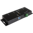 STARTECH 4-Port USB 3.0 Hub - Metal Industrial USB-A Hub - Wall or Desk Mountable USB Data Hub - TAA Compliant USB Expander Hub (ST4300USBM) (ST4300USBM)