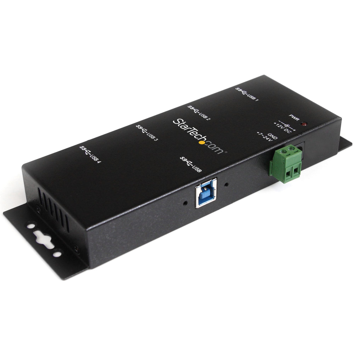 STARTECH 4-Port USB 3.0 Hub - Metal Industrial USB-A Hub - Wall or Desk Mountable USB Data Hub - TAA Compliant USB Expander Hub (ST4300USBM) (ST4300USBM)