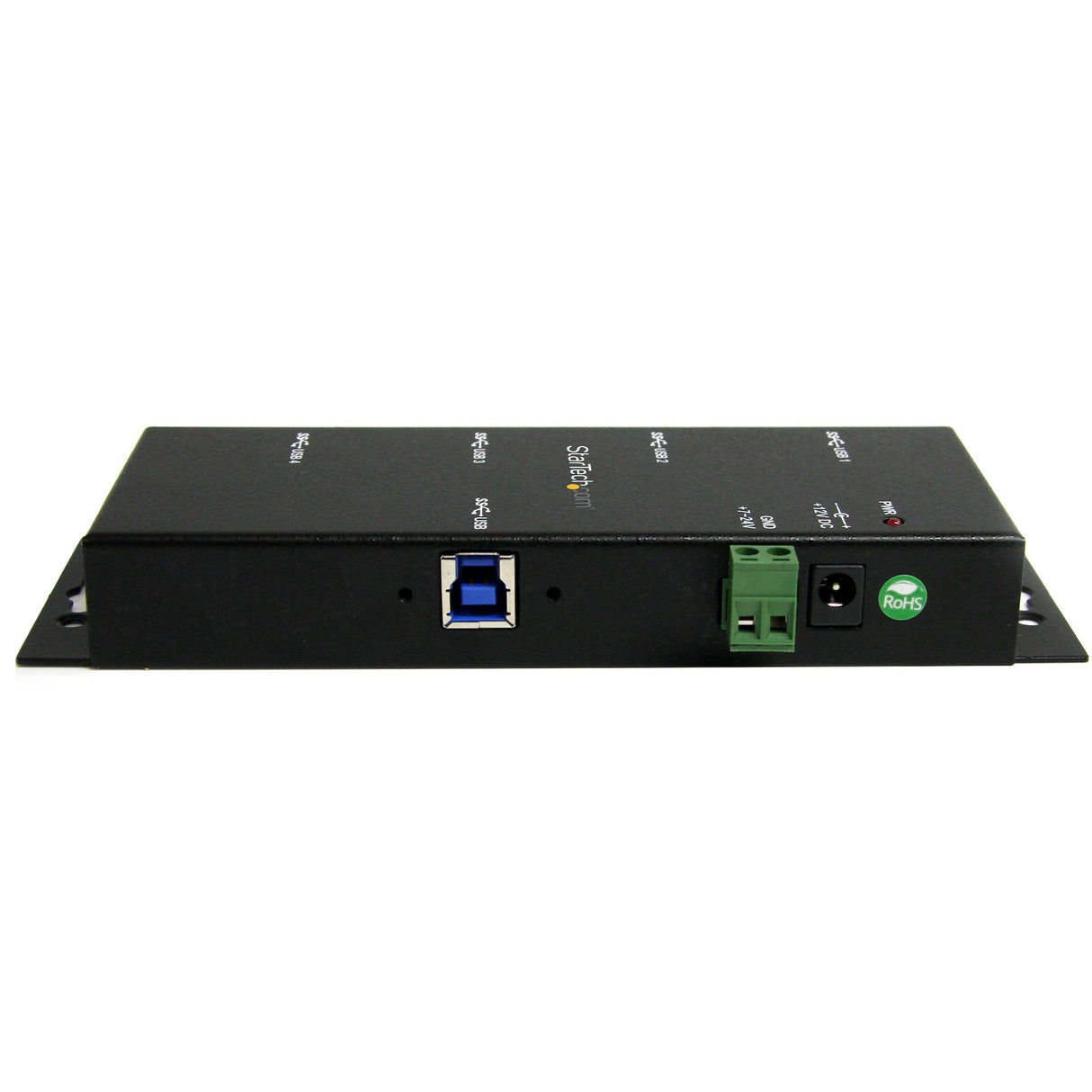 STARTECH 4-Port USB 3.0 Hub - Metal Industrial USB-A Hub - Wall or Desk Mountable USB Data Hub - TAA Compliant USB Expander Hub (ST4300USBM) (ST4300USBM)