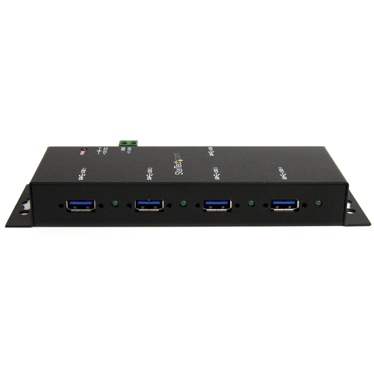 STARTECH 4-Port USB 3.0 Hub - Metal Industrial USB-A Hub - Wall or Desk Mountable USB Data Hub - TAA Compliant USB Expander Hub (ST4300USBM) (ST4300USBM)