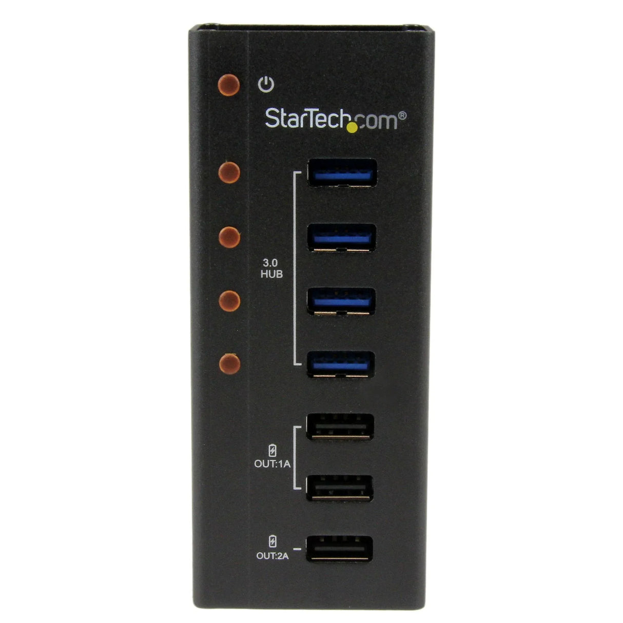 STARTECH 4 Port USB 3.0 Hub plus 3 Dedicated USB Charging Ports (2 x 1A & 1 x 2A) - Wall Mountable Metal Enclosure (ST4300U3C3)