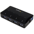 STARTECH 4-Port USB 3.0 Hub plus Dedicated Charging Port - 1 x 2.4A Port - Desktop USB Hub and Fast-Charging Station (ST53004U1C)