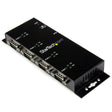 STARTECH 4 Port USB to Serial RS232 Adapter - Wall Mount - Din Rail - COM Port Retention - FTDI USB to DB9 RS232 Hub (ICUSB2324I) (ICUSB2324I)