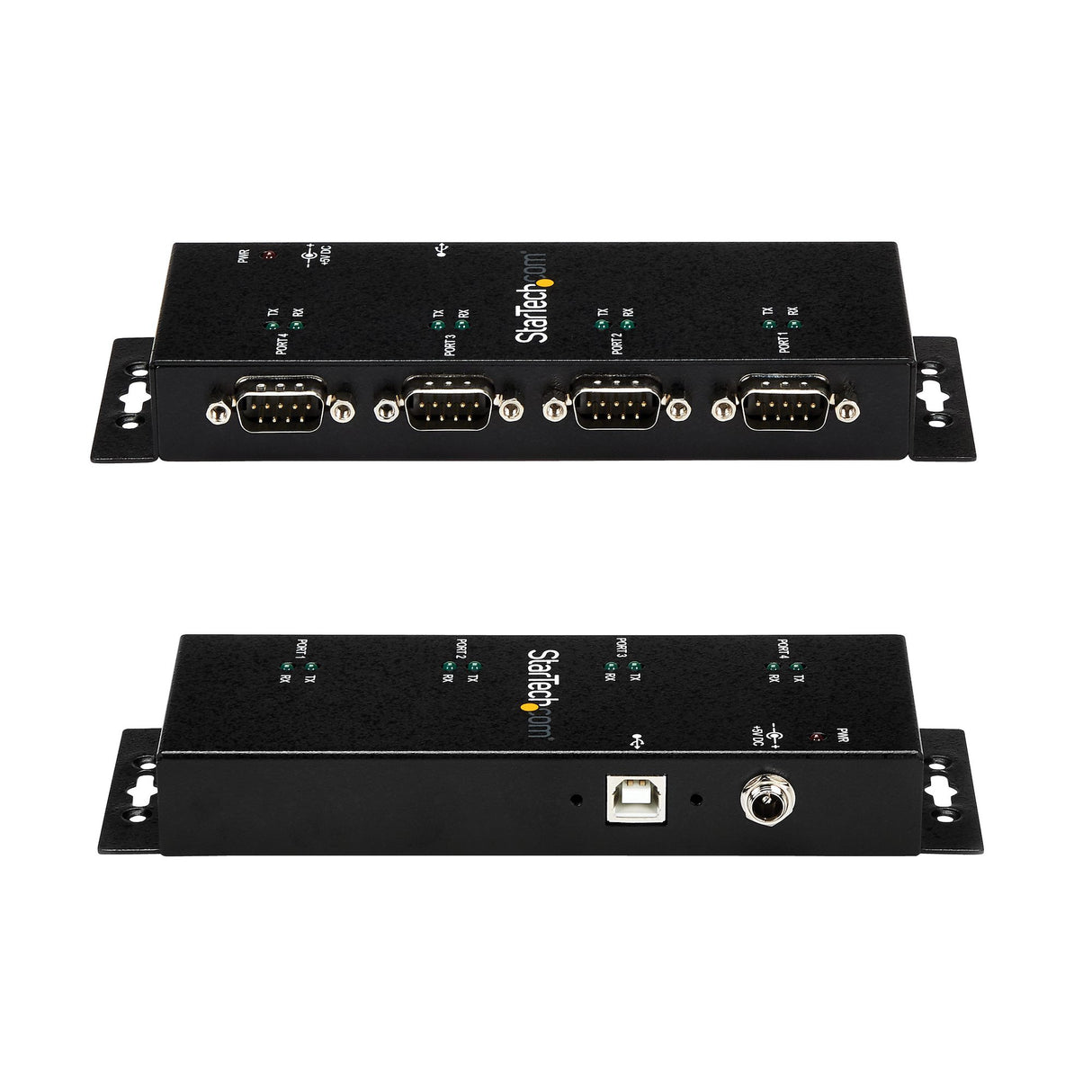 STARTECH 4 Port USB to Serial RS232 Adapter - Wall Mount - Din Rail - COM Port Retention - FTDI USB to DB9 RS232 Hub (ICUSB2324I) (ICUSB2324I)