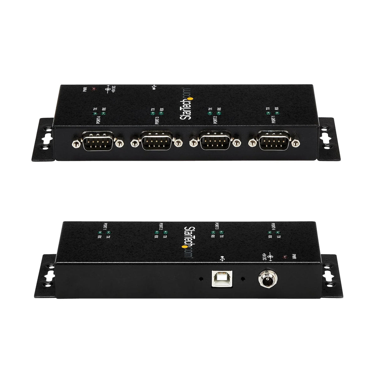 STARTECH 4 Port USB to Serial RS232 Adapter - Wall Mount - Din Rail - COM Port Retention - FTDI USB to DB9 RS232 Hub (ICUSB2324I) (ICUSB2324I)